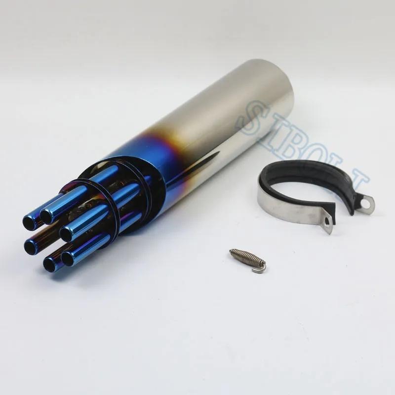 【並行輸入品】 Rotating Gatling Gun エキゾースト マフラー バイク ホンダ レブル G310R CB150R YZF-R15 ER6N 150CC 125CC カスタム パーツの画像