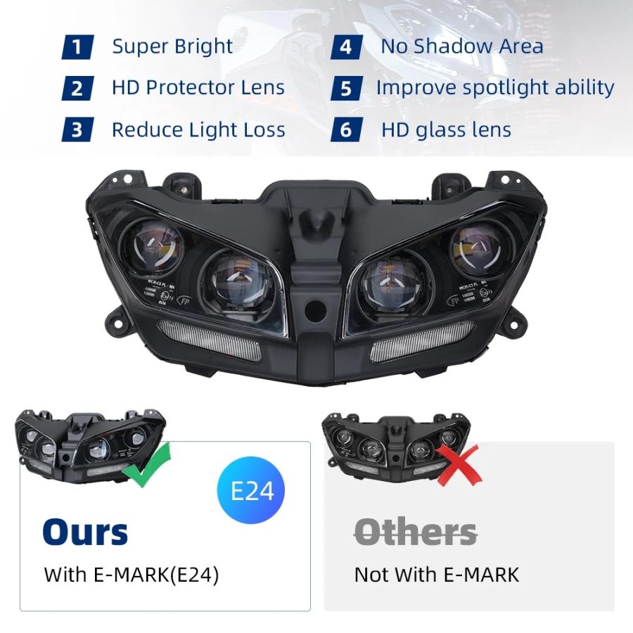 【並行輸入品】 MT09 2017年-2020年 ヘッドライト バイク LED ランプ DRL 110W つやあり ライト バルブ 防水 ヤマハ MT 09 MT-09 FZ09 FZ 09 2018年 2019年 カの画像