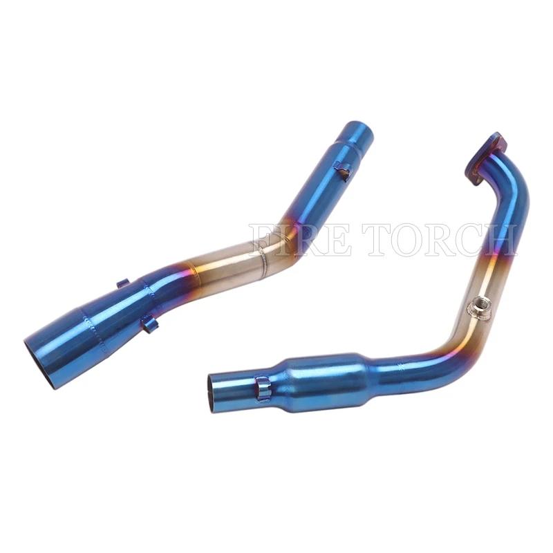 【並行輸入品】 バイク エキゾースト エスケープ マフラー モト チューブ フロント ミドル パイプ ヤマハ MT15 YZF R15 V3 MT125 2020年 -2021年 s カスタム パの画像