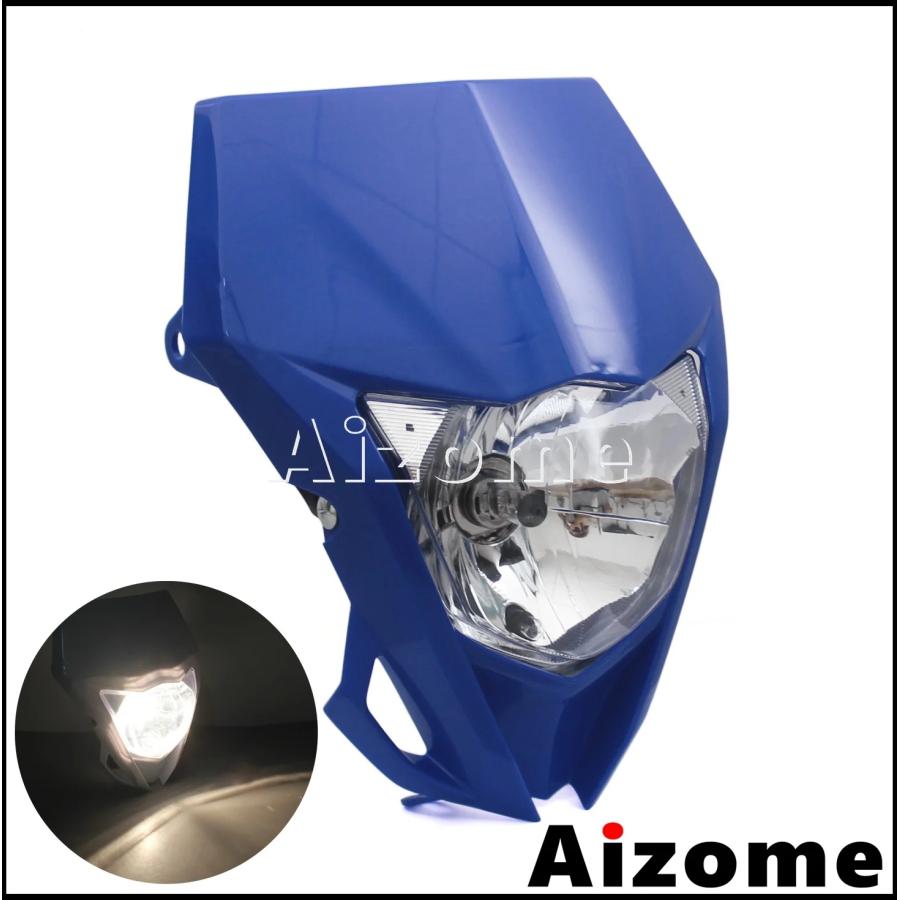 【並行輸入品】 ホワイト ブルー WR LED スポーツ モトクロス ヘッド ライト ランプ フェアリング ホンダ スズキ カワサキ ヤマハ WR 250 450 CRF 125 85 KXF_21