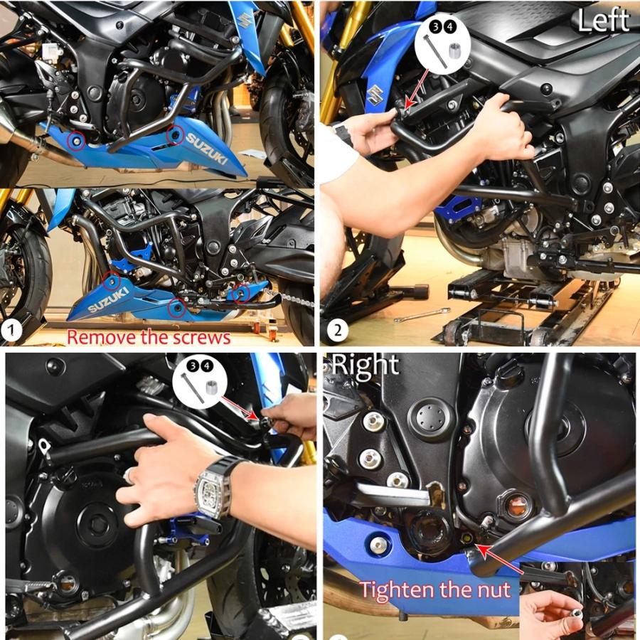 【並行輸入品】 2021年 GSX S750 エンジン ガード クラッシュバー フレーム プロテクター バンパー スズキ GSX-S GSXS GSX S 750 2017年-2023 2022年バイク カ_2