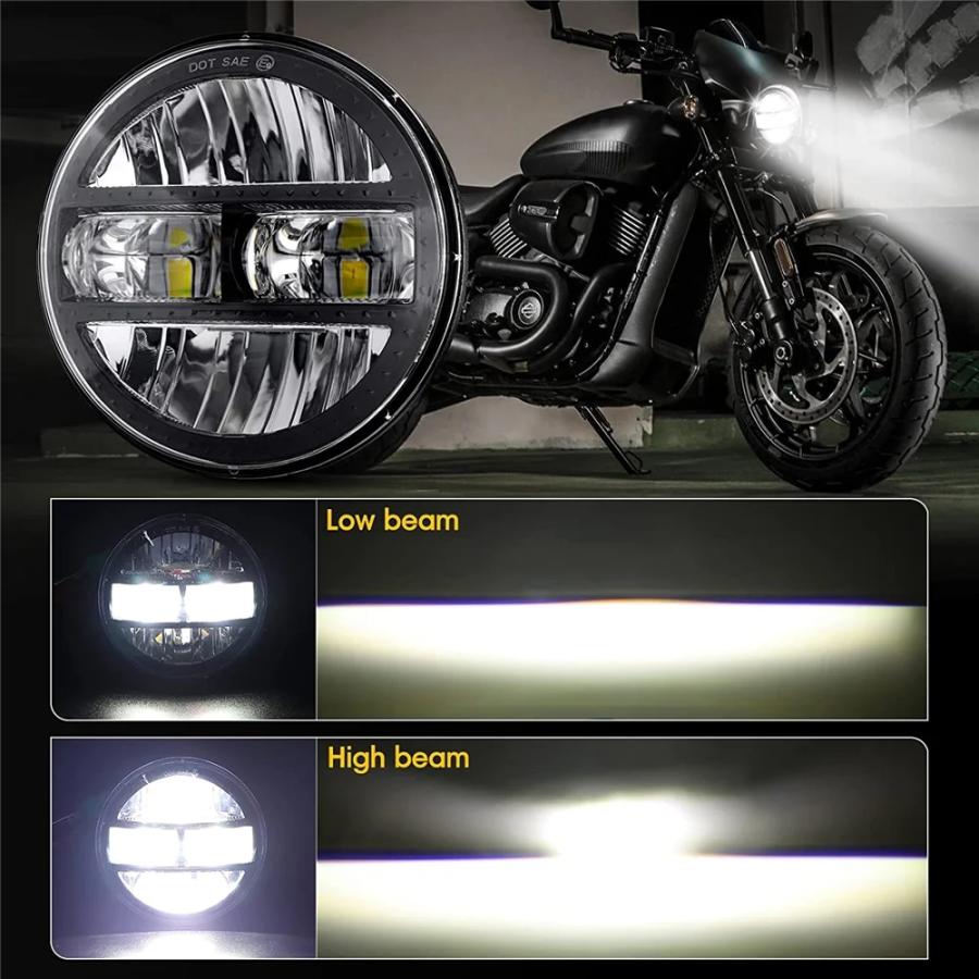 並行輸入品】 ブラック 5.75インチ バイク プロジェクター LED ヘッド