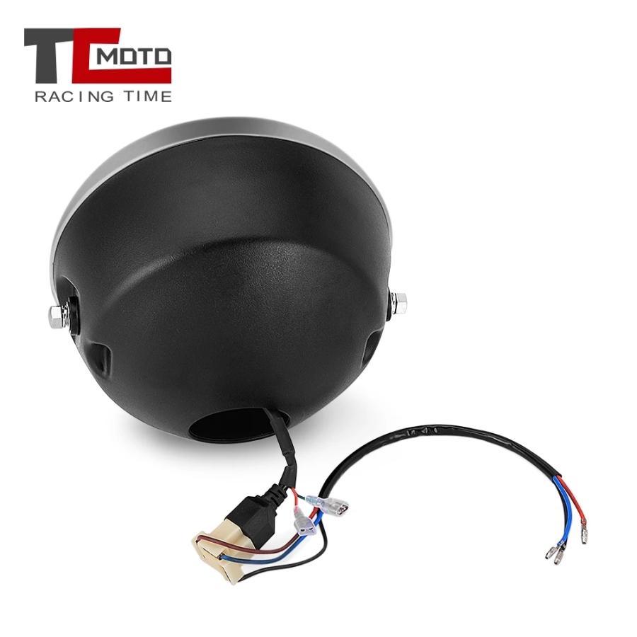 【並行輸入品】 7.5" バイク LED ヘッドライト ハイ ロー ビーム イカリング DRL ヘッドライト ハーレー スポーツスター カフェレーサー ボバー ホンダ CB400_6