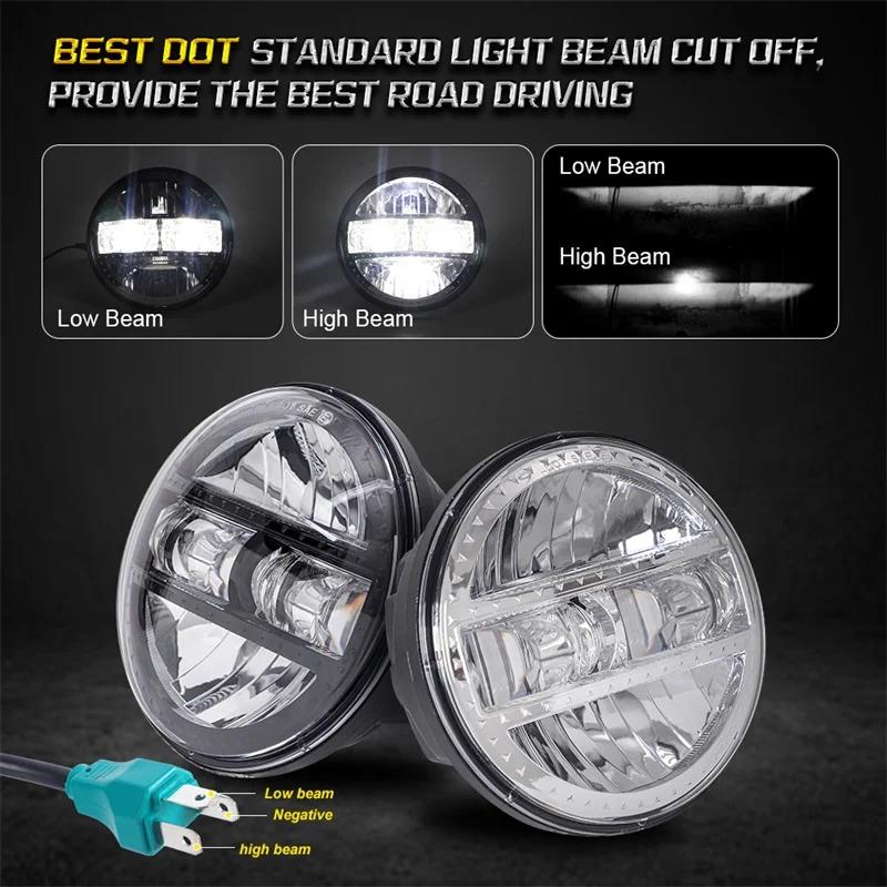 【並行輸入品】 5.75\" 5 3/4 LED バイク ヘッドライト Hi/ロー ビーム ハーレー スポーツスター 1200 XL1200L カスタム XL1200C 883 XL883 883L XL883R 48 カスの画像