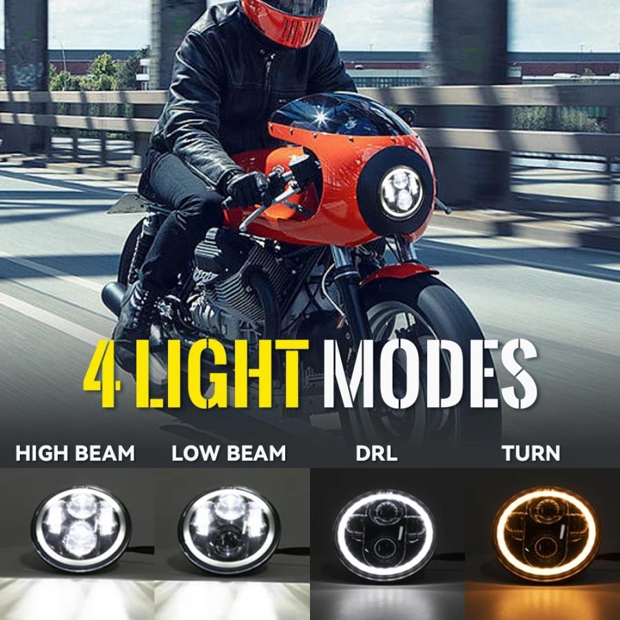 【並行輸入品】 5.75 インチ LED ヘッドライト 5 3/4\" LED DRL 40W バイク ヘッドライト ハーレー スポーツスター 883 XL883 FXCW カスタム パーツの画像