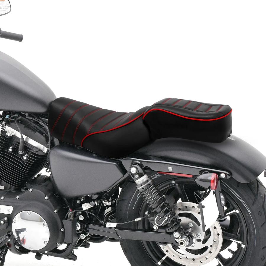【並行輸入品】 バイク ブラック+レッド ドライブr ライダー ＆ シート ハーレー アイアン 883 XL883N 2016年 2017年 2018年 2019年 2020年 2021年 2022年 202の画像