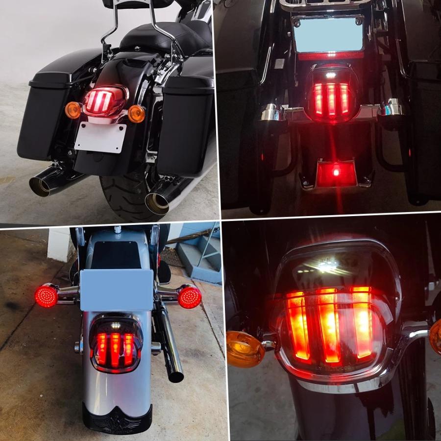 【並行輸入品】 DOT Eマーク Approved リア ブレーキ ライト バイク LED テールライト ハーレー スポーツスター XL883 XL1200 ソフテイル ツーリング Road テー