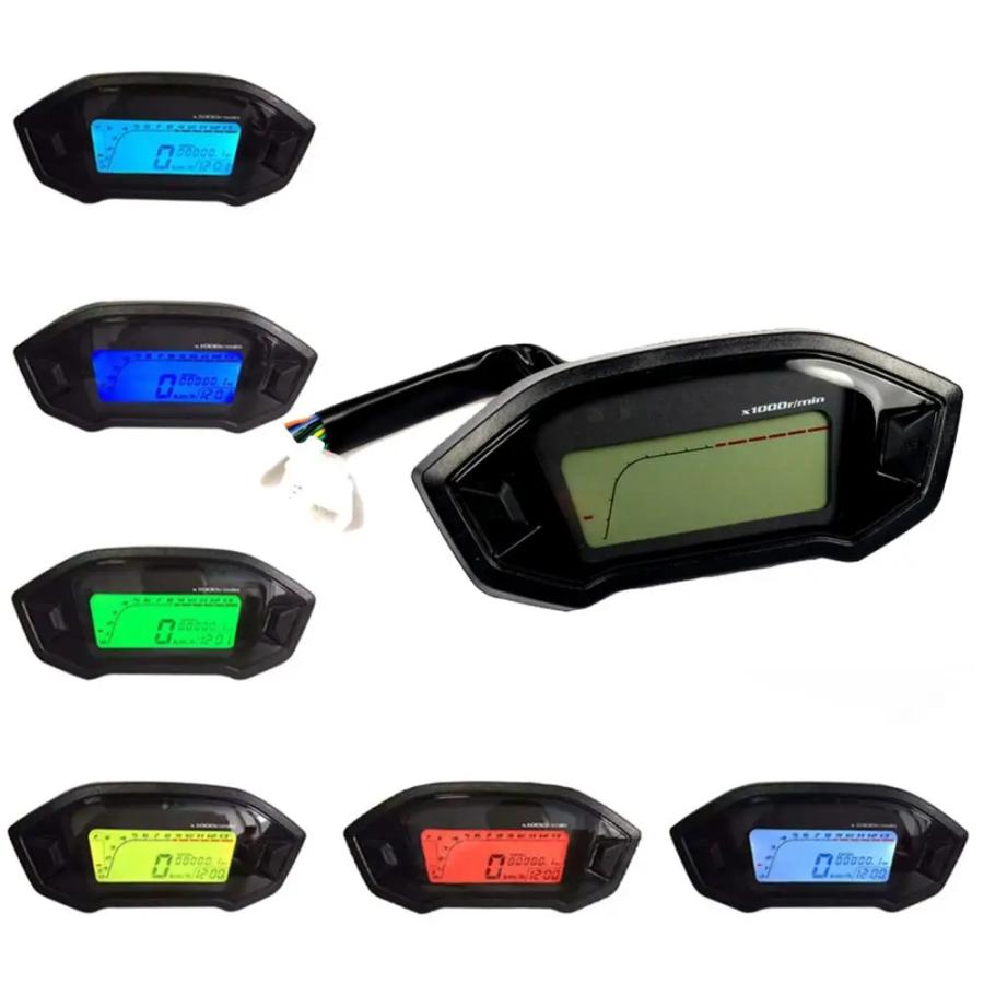 並行輸入品 12V バイク LCD デジタル インジケータ― スピード メーター