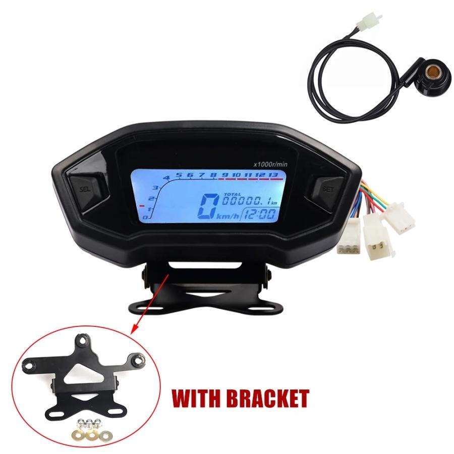 並行輸入品 12V バイク LCD デジタル インジケータ― スピード メーター