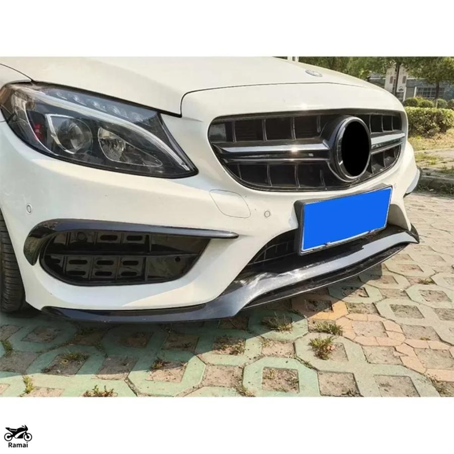 【並行輸入品】 W205 C63 AMG フロント バンパー スポイラー つやあり ブラック スポーツ ベンツ C クラス W205 C63 AMG 2015年-2018年 カスタム パーツの画像