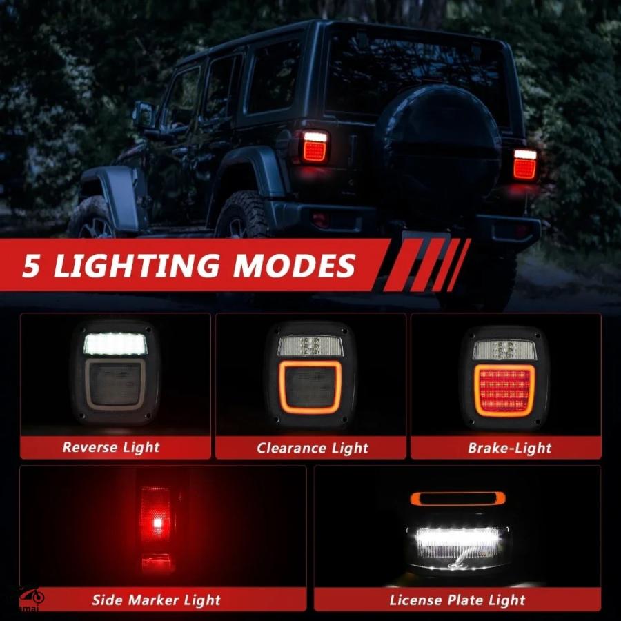 並行輸入品】 汎用 LED テールライト ジープ ラングラー CJ, TJ, YJ