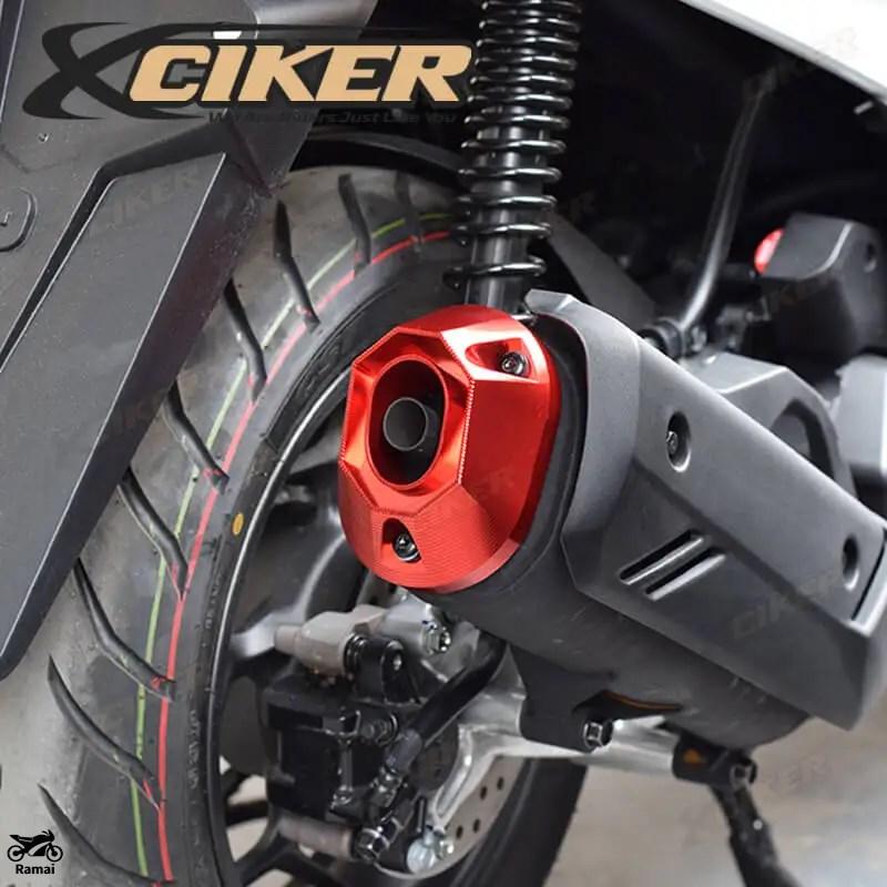 NO.4165　ＰＣＸ１２５　４サイクルエンジン ＦＩ車　カスタムマフラー　各部メッキパーツ　レッド　☆彡 並行輸入品】 エキゾースト エンド キャップ CNC マフラー バイク