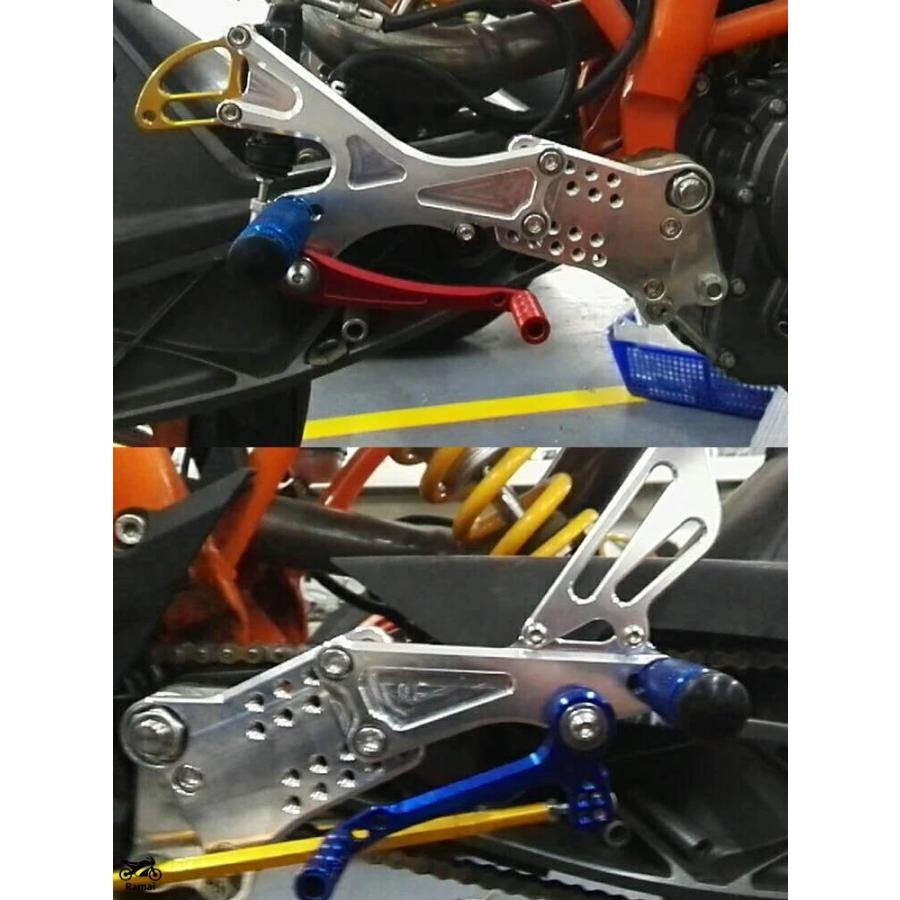並行輸入品 ライダーJacky? D-UKE 200 390 RC250 RC390 RC125 2011年-2017年 Quick シフター リアセット フットペグ 調整可 フット レスト リアセット ペダ_8