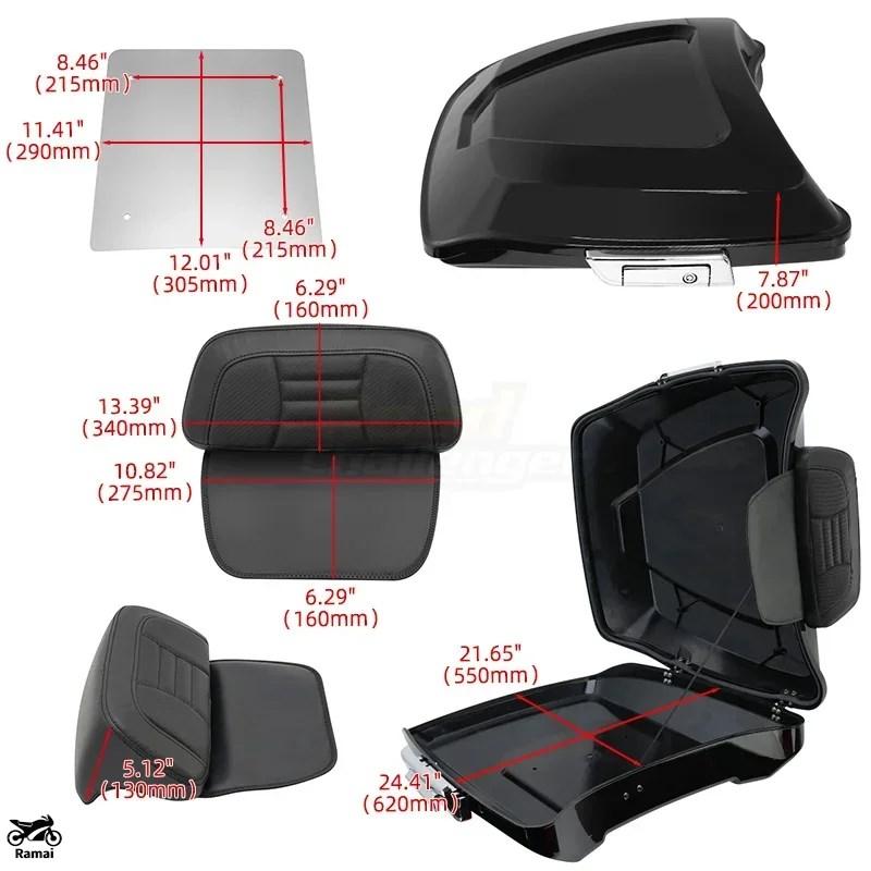 トランク 並行輸入品 バイク Razor Pack トランク Latch バックレスト ハーレー
