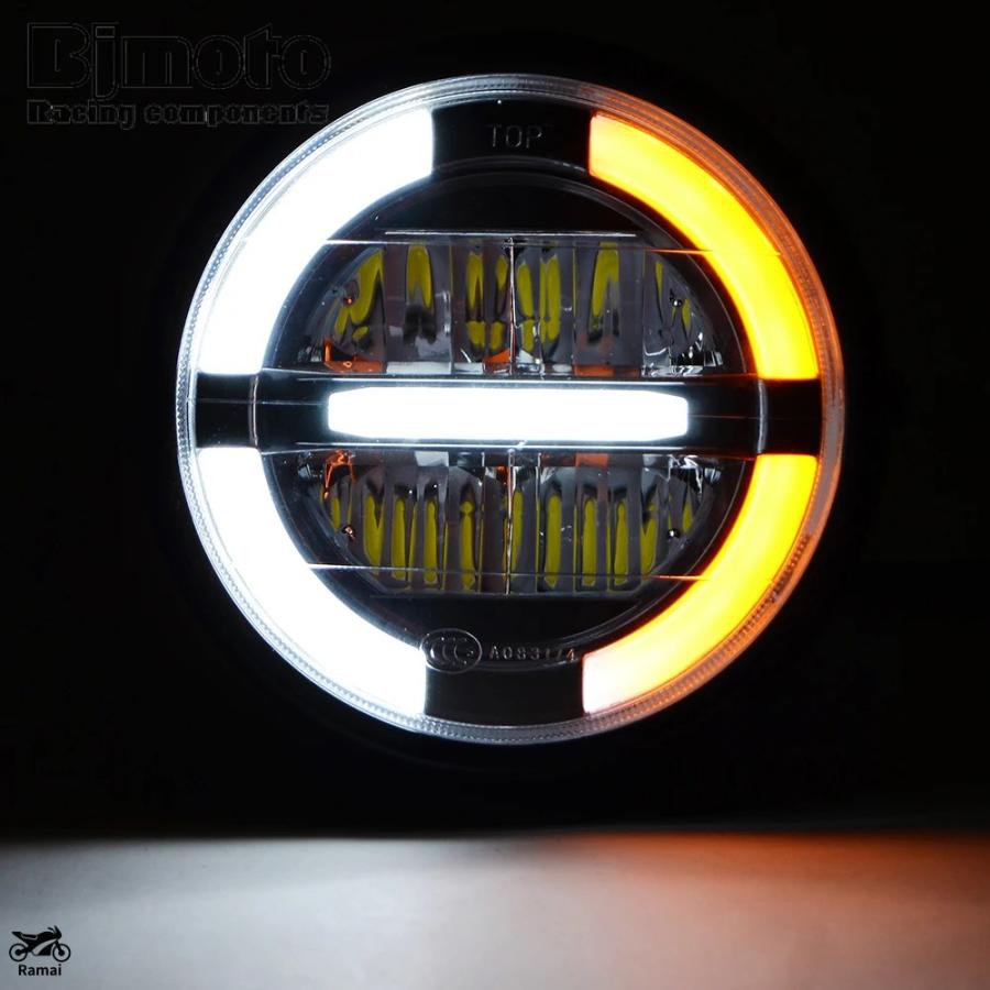 並行輸入品】 7.0 インチ 汎用 カフェレーサー バイク LED