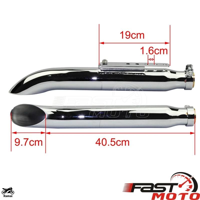 並行輸入品】 汎用 メッキ ヴィンテージ マフラー バイク テール