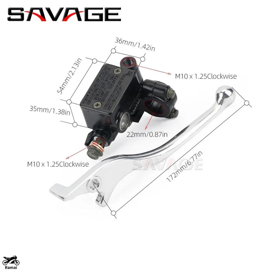 FAFRWRFS Bremszylinder Vorne Für Honda Motorräder - 12,8mm Aluminium