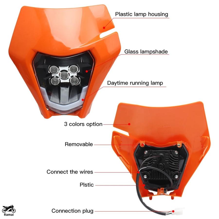 並行輸入品】 エンデューロ バイク ヘッドライト プレート LED KTM EXC