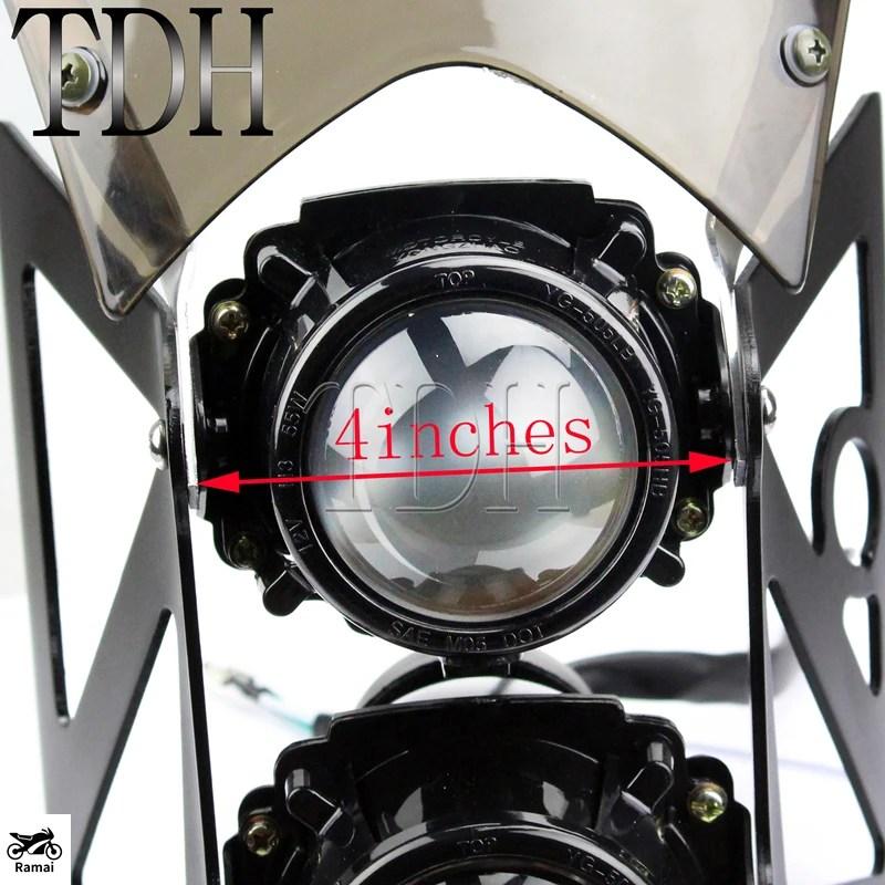 並行輸入品 バイク 汎用 Twin Stacked プロジェクター ヘッドライト