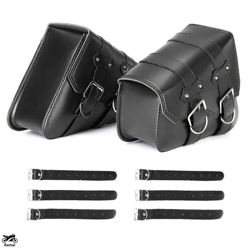 並行輸入品 PU レザー レトロ サドル バッグ バイク ラゲッジ サイド