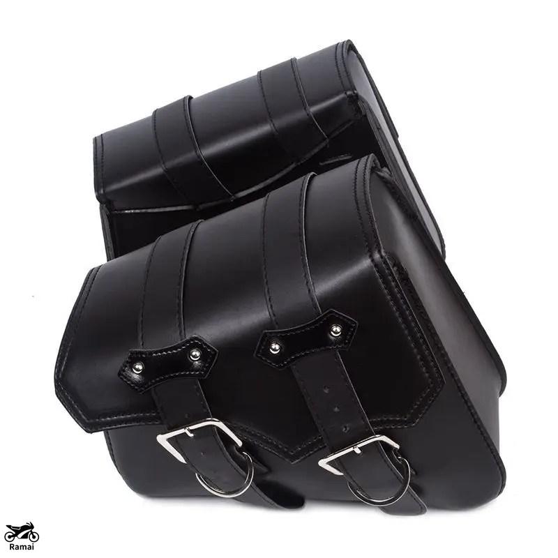並行輸入品 PU レザー レトロ サドル バッグ バイク ラゲッジ サイド