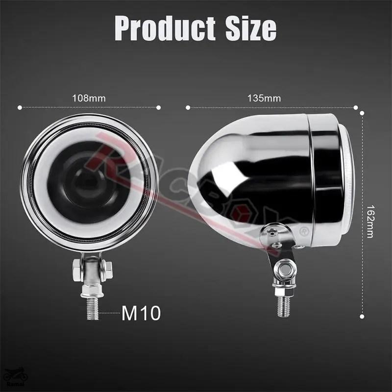 並行輸入品 メタル バイク LED ヘッドライト イカリング ホワイト