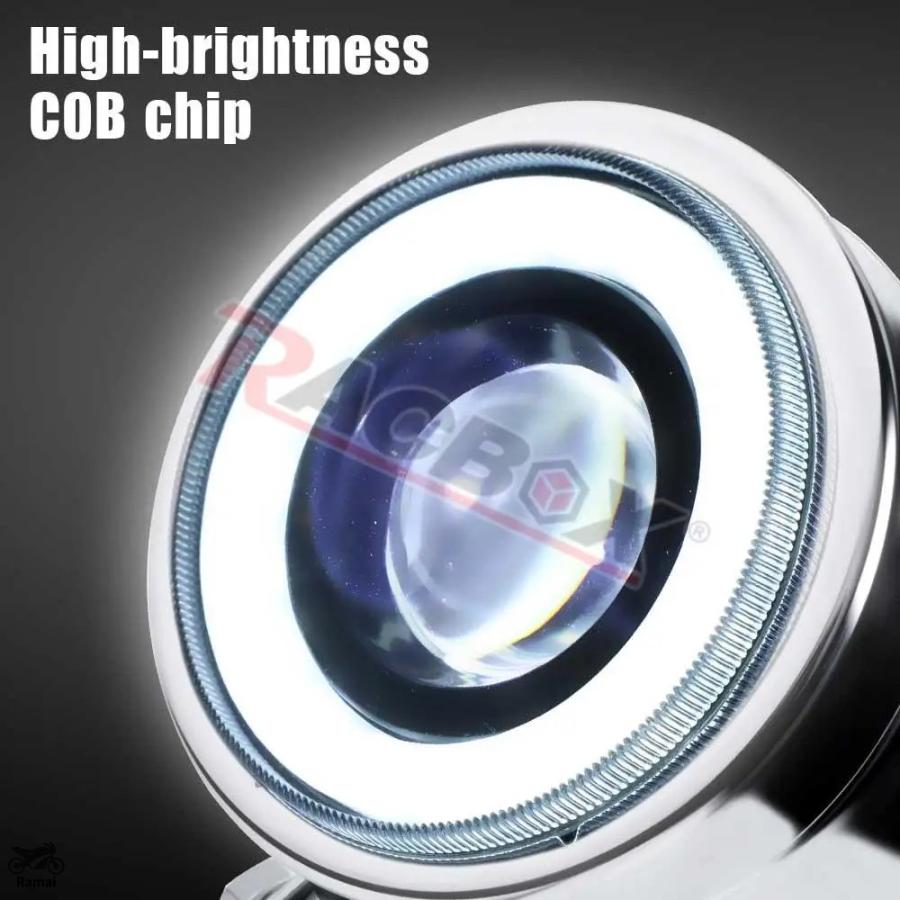 並行輸入品 メタル バイク LED ヘッドライト イカリング ホワイト