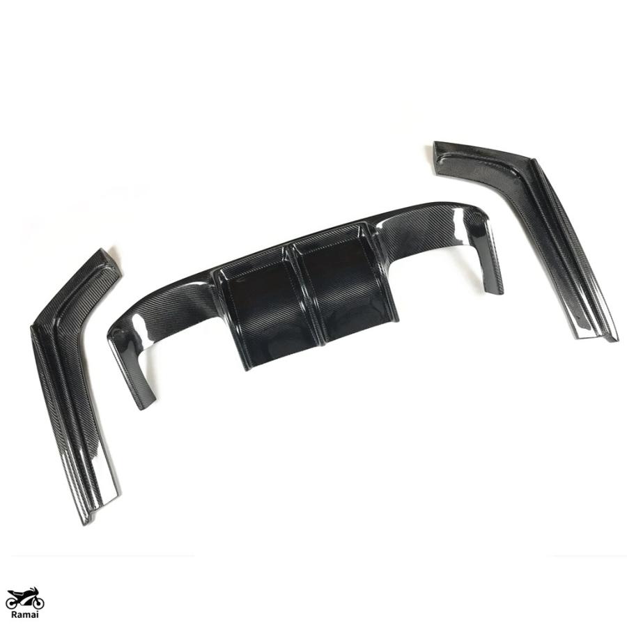 並行輸入品 V リア デュフューザー バンパー リップ BMW F80 M3 F82 F83 M4 2014年-2019年 本物 カーボン エキゾースト スポイラー プレート スプリッター_4