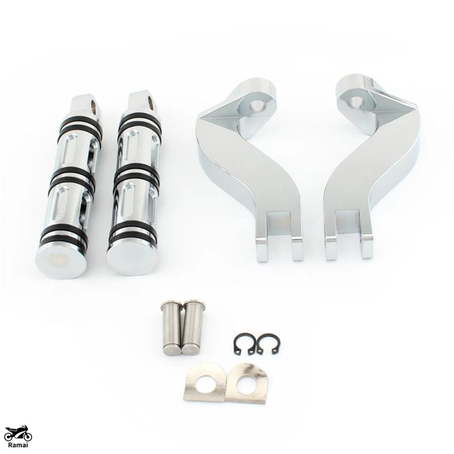 pアイテム ブレーキと変速のペダルロッド オートバイ黒乗客フットペグペダル