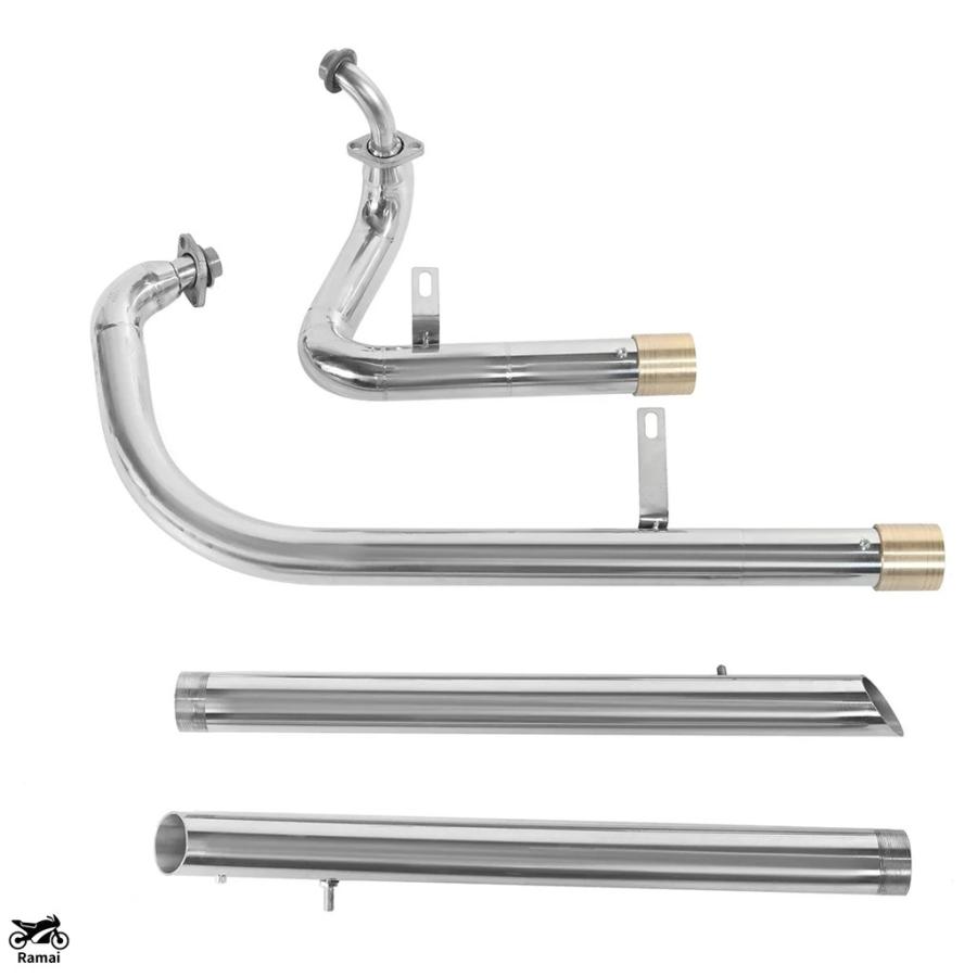 並行輸入品】 バイク ロング エキゾースト マフラー パイプ +