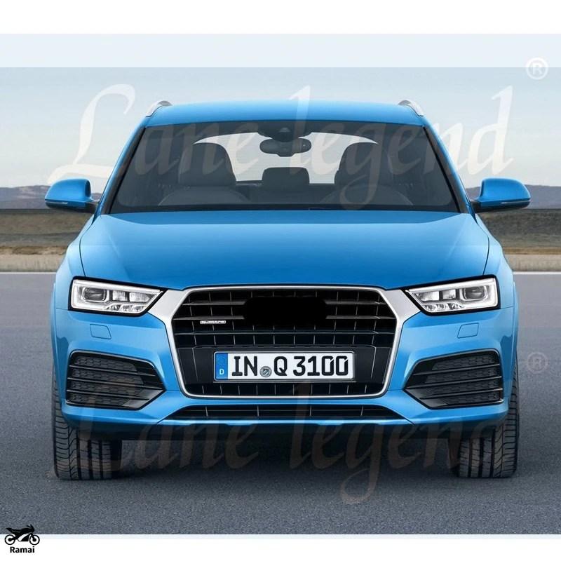 並行輸入品 メッキ グレー ラジエーター グリル アウディ Q3 2016年 2017年 2018年 キット レーシング グリル バンパー キット フード エアー インテーク_4
