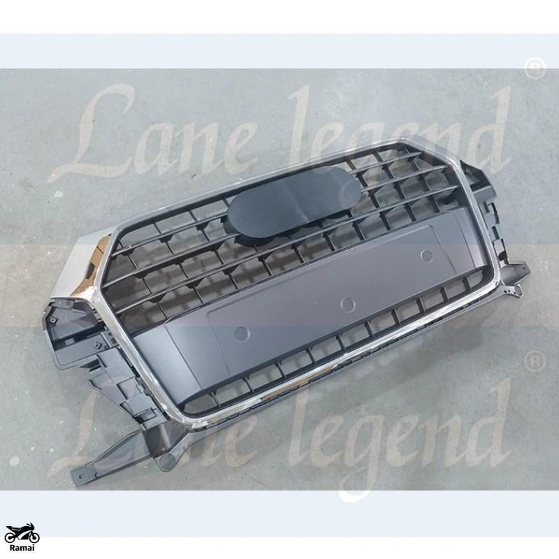 並行輸入品 メッキ グレー ラジエーター グリル アウディ Q3 2016年 2017年 2018年 キット レーシング グリル バンパー キット フード エアー インテーク_5