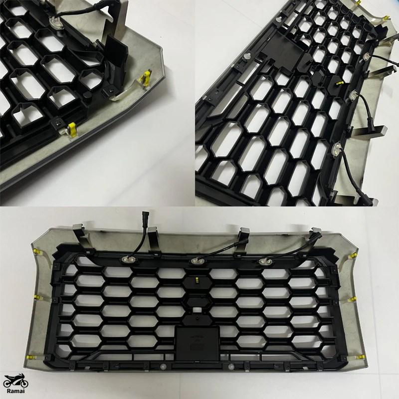 並行輸入品 ミツビシ トライトン L200 2024 2025 ピックアップ フロント Fエース メッシュ LED バンパー グリル フロント レーシング グリル カスタム パー_5