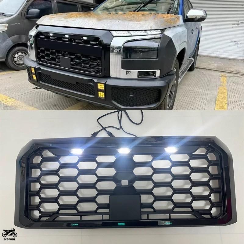 並行輸入品 ミツビシ トライトン L200 2024 2025 ピックアップ フロント Fエース メッシュ LED バンパー グリル フロント レーシング グリル カスタム パー_6