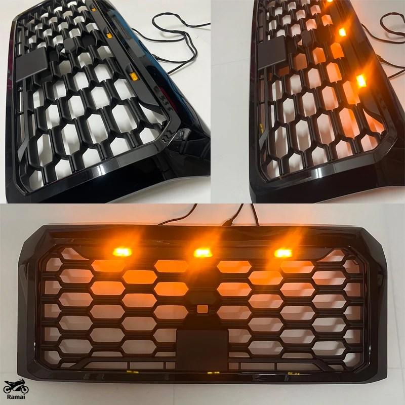 並行輸入品 ミツビシ トライトン L200 2024 2025 ピックアップ フロント Fエース メッシュ LED バンパー グリル フロント レーシング グリル カスタム パー_7