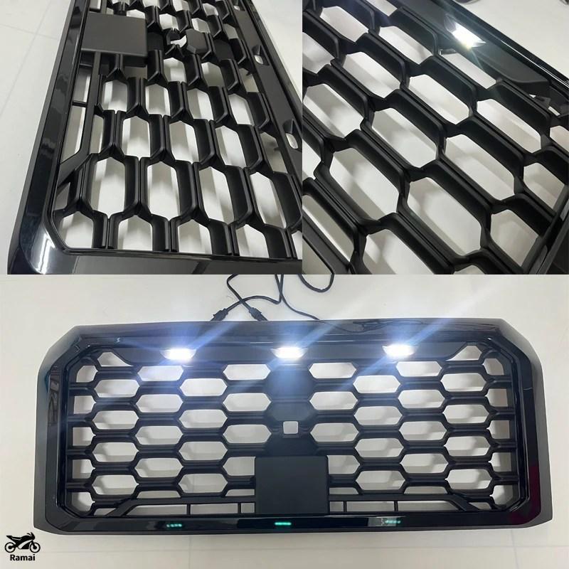 並行輸入品 ミツビシ トライトン L200 2024 2025 ピックアップ フロント Fエース メッシュ LED バンパー グリル フロント レーシング グリル カスタム パー_8