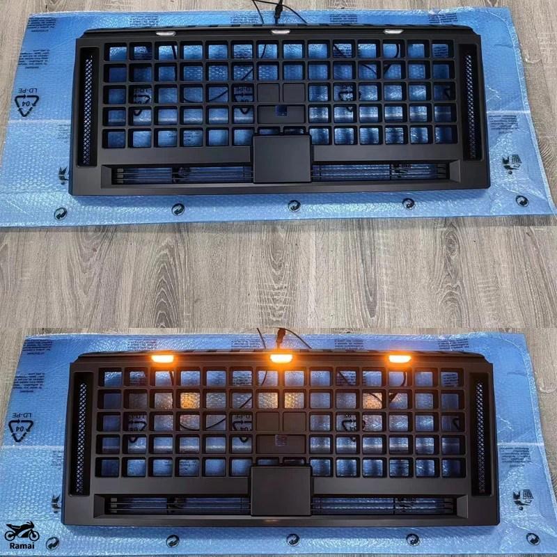 並行輸入品 ミツビシ トライトン L200 2024 2025 ピックアップ フロント Fエース メッシュ LED バンパー グリル フロント レーシング グリル カスタム パー_9