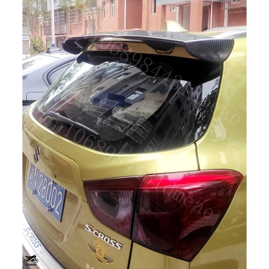【並行輸入品】 Use スズキ SX4 エスクロス スポイラー カーボン ハッチバック SUV ルーフ リア ウィング キット つやあり ...