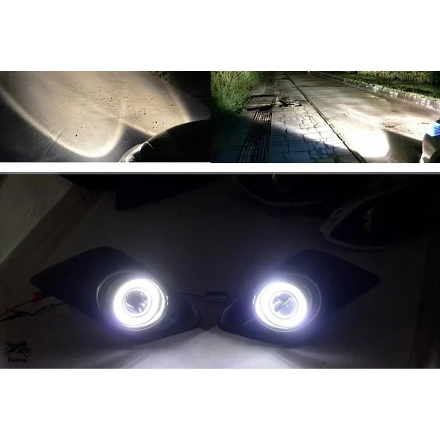 並行輸入品 トップ quality COB イカリング E13 プロジェクター レンズ フォグ ランプ 5 LED デイライト 走行 ライト ニッサン エクストレイル, ワン ペア_9