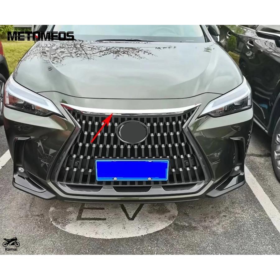 並行輸入品 レクサス NX 250 350 350H 450H 2021年-2024 2025 メッキ フロント フード グリル グリル カバー カスタム パーツ_4