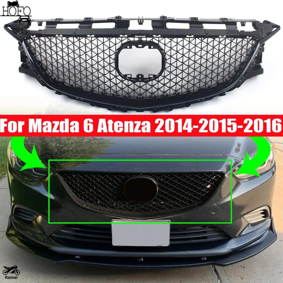 並行輸入品】 ハニカム フロント バンパー グリル メッシュ マツダ 6
