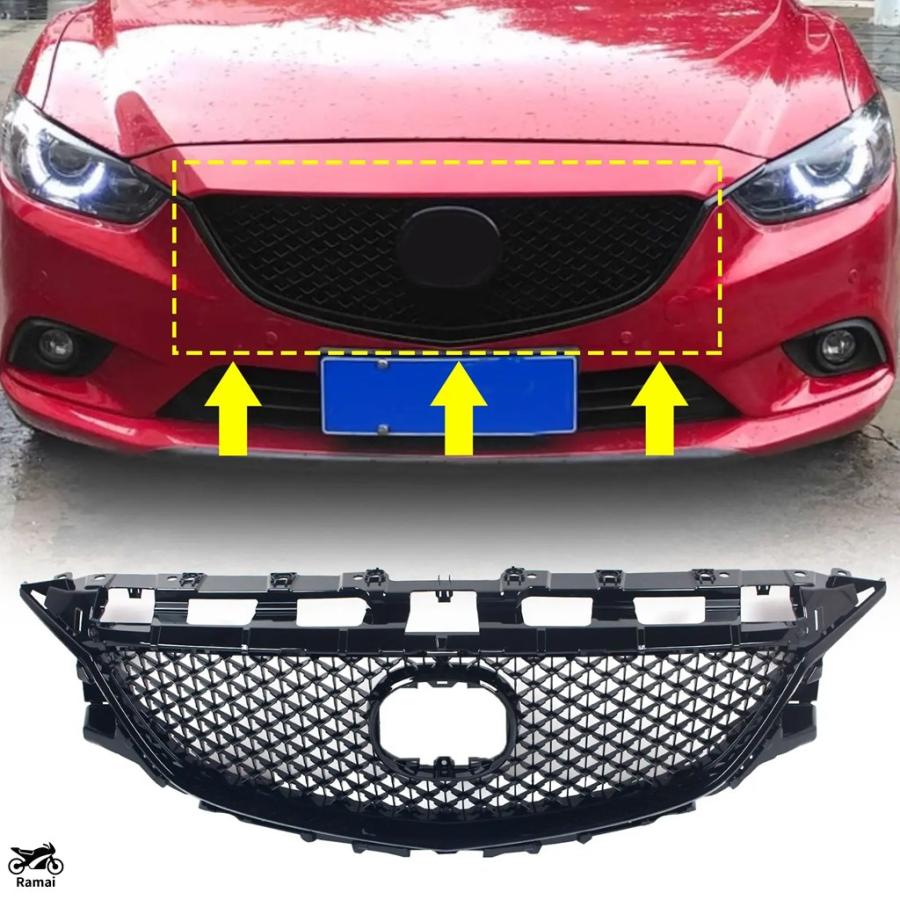 並行輸入品】 ハニカム フロント バンパー グリル メッシュ マツダ 6
