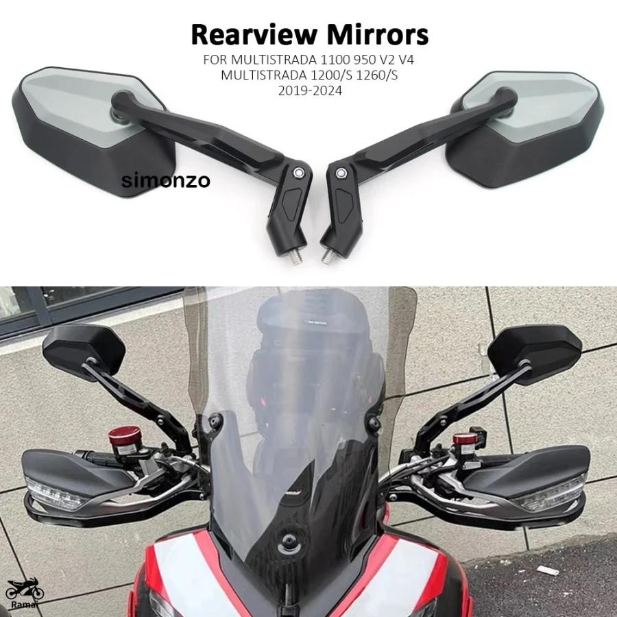 ドカティムルティーストラーダ1200S用　右側サイドミラー 並行輸入品 リア ミラー 汎用 ドゥカティ ムルティストラーダ 1100 950