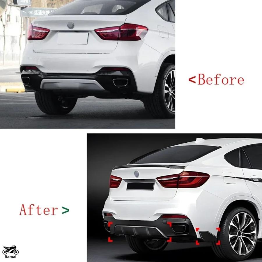 並行輸入品 リア バンパー デュフューザー リア バンパー コーナー BMW X6 F16 xドライブ28i 35i 50i 2015年-2019年 M スポーツ MP リア リップ デュフュー_3