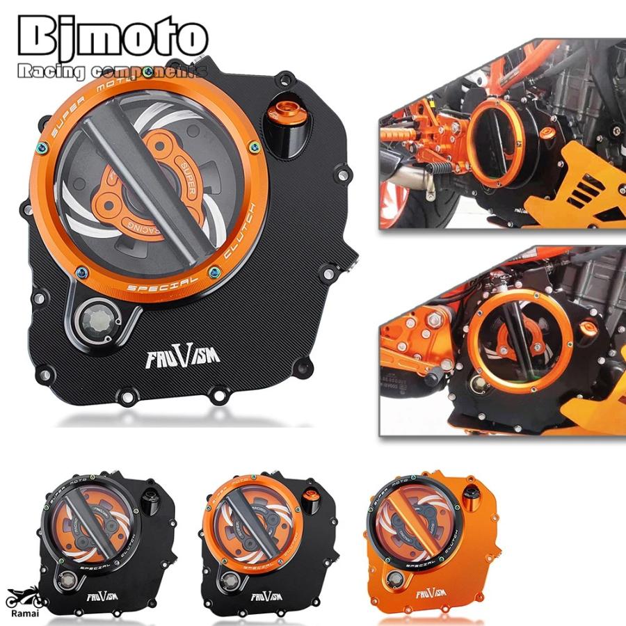 並行輸入品 デューク390 RC390 CNC クリア エンジン クラッチ カバー Pretector バイク K-TM D-UKE RC 390 2017年 2018年 2019年 2020年 2021年 2022年 カ_5