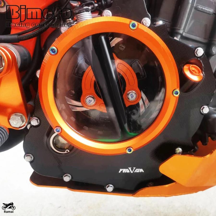 並行輸入品 デューク390 RC390 CNC クリア エンジン クラッチ カバー Pretector バイク K-TM D-UKE RC 390 2017年 2018年 2019年 2020年 2021年 2022年 カ_9