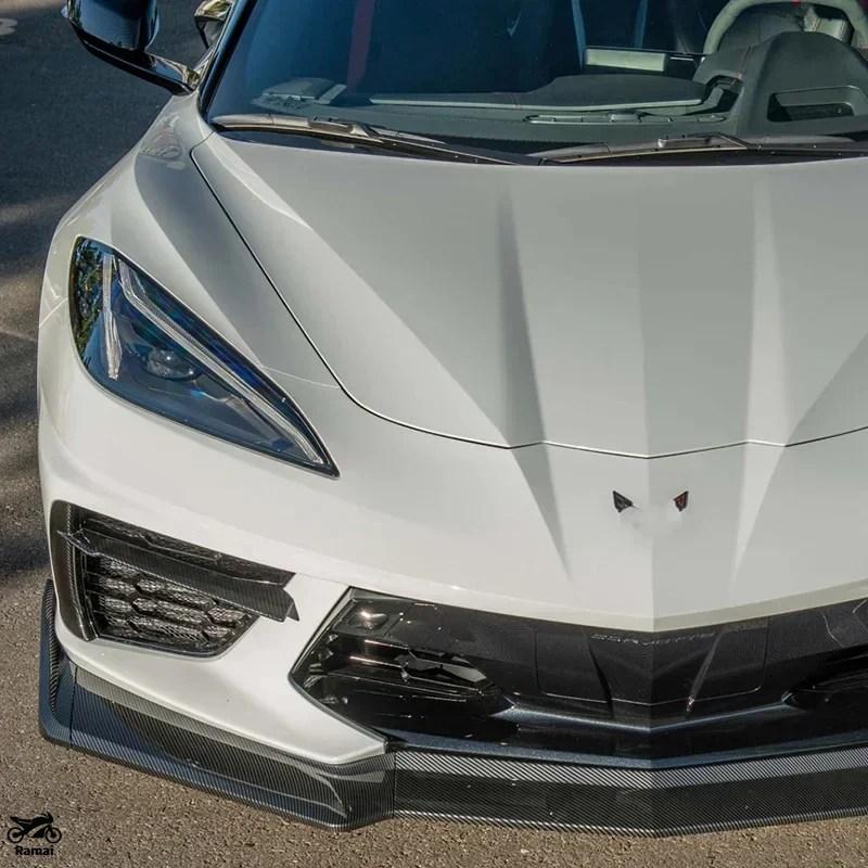 並行輸入品 フロント バンパー リップ スポイラー デュフューザー スプリッター シボレー コルベット C8 2020年-2023 フロント Apron Sur フロント カスタ_4