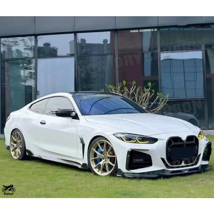 【並行輸入品】 Dry カーボン フロント バンパー フェンダー エアベント カナード スポイラー スプリッター BMW 4 シリーズ G22 G23 2021年+ キットs FRP カスの画像