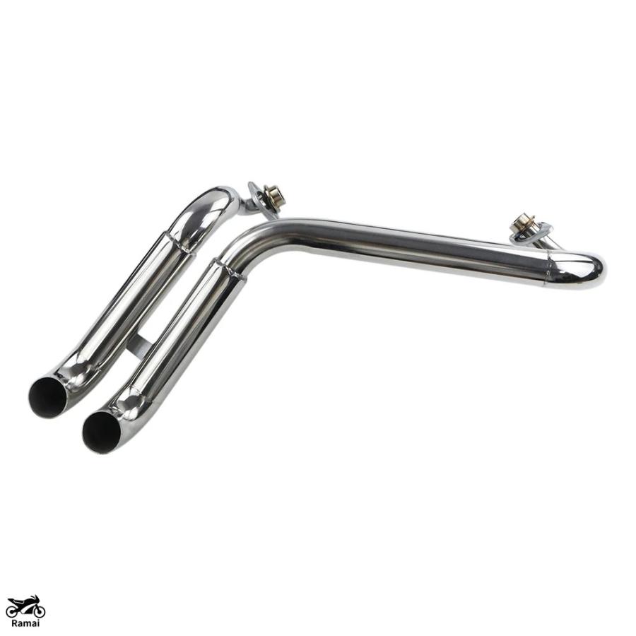 並行輸入品】 メッキ/ブラック マフラー Drag パイプ 2-Into-2 Full