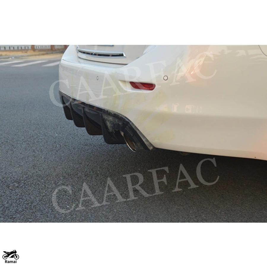 【並行輸入品】 カーボン / FRP リア デュフューザー リップ スポイラー Q50 Q50S セダン 4 ドア スタンダード スポーツ 2014年-2017年 add on バンパー カバーの画像